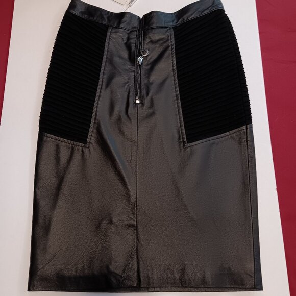 Centre Ville Paris Genuine Leather pencil skirt - sz 2 - Picture 2 of 6